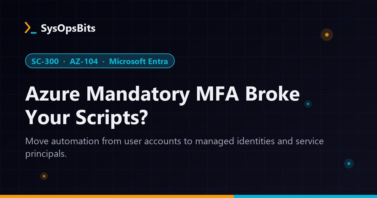 Azure MFA Broke Your Scripts? Fix Them With Managed Identities